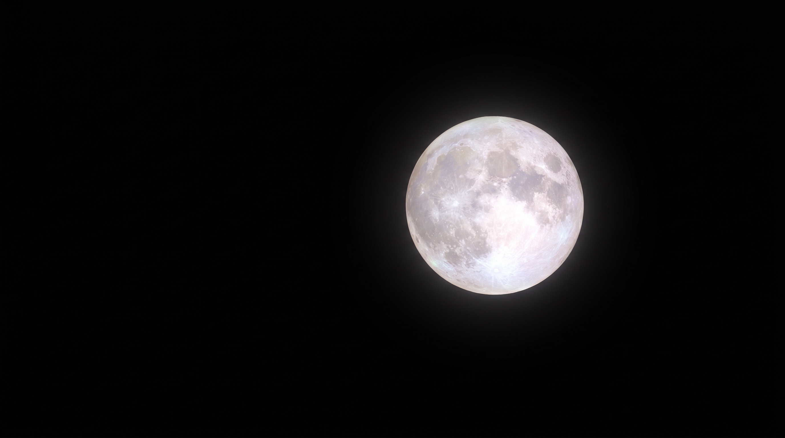 Moon Floating In Black Void